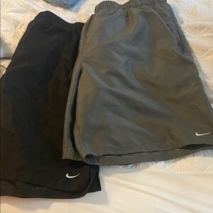 Nike Men's Black and Gray Athletic Shorts